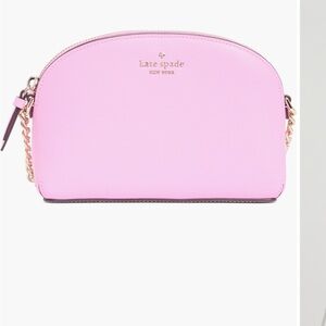 Kate Spade Pink Saffiano Leather Dome Crossbody Bag Gold Chain